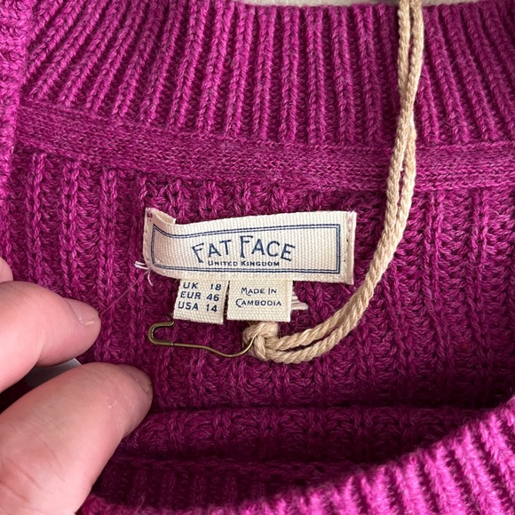 NWT - Fat Face Women’s Ribbed Knit Cotton Sweater - US 14/XL - Picture 9 of 11